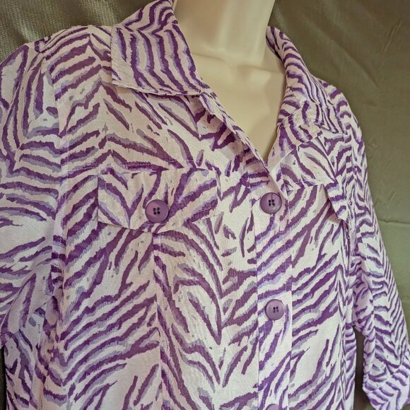 Drapers & Damon's Blouse, Button front, 44 inch bust, Sz L, Poly/Rayon/Linen mix - Picture 14 of 17